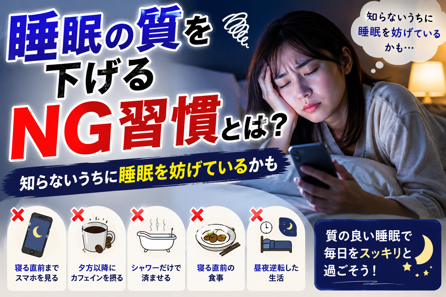 睡眠の質を下げるNG習慣